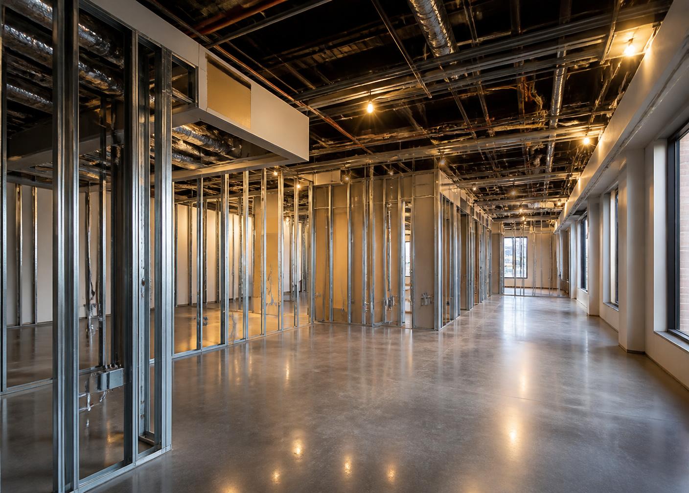 Commercial tenant improvement build-out in progress